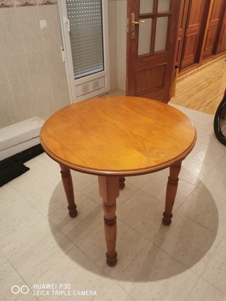 Mesa redonda de madera de 80