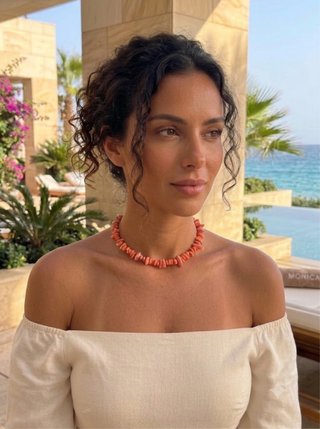 Collar de piedras de coral