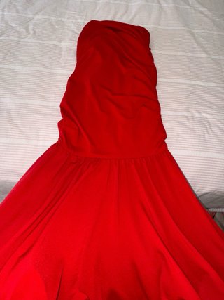 Vestido midi Zara rojo drapeado Talla M