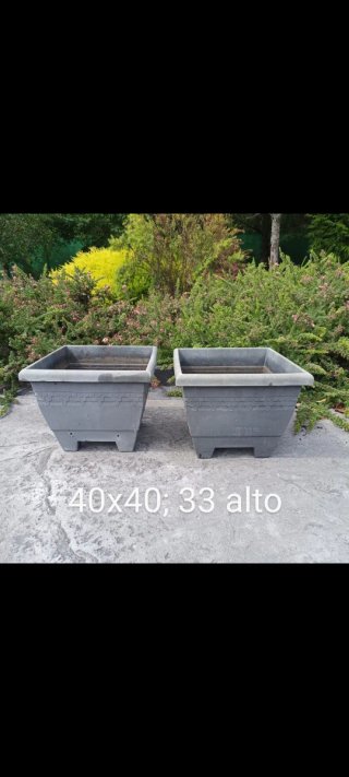 Jardineras cuadradas grises (2 unidades)