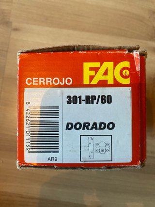 Cerrojo FAC Dorado 301-RP/80 5 llaves Sin Uso