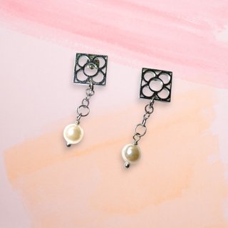 Pendientes Acero Flor Barcelona Perla