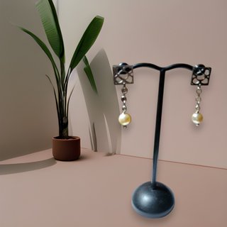 Pendientes Acero Flor Barcelona Perla