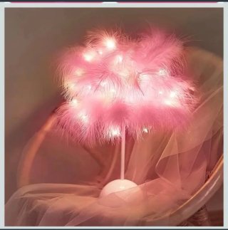 Lampada Piume Rosa con Luci LED
