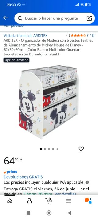 Estantería Organizadora Mickey Mouse