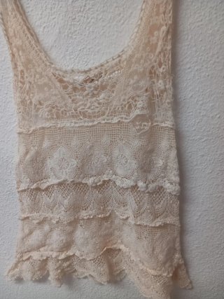 Vestido de playa encaje beige