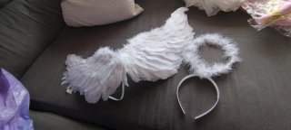 3 Alas de Ángel y Diadema Blanca