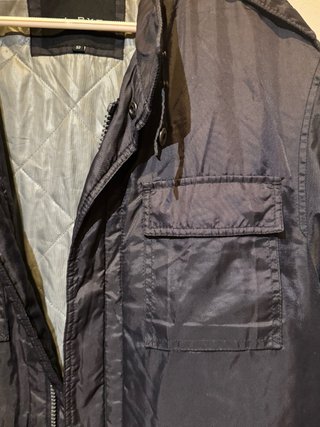 Chaqueta Negra/Azul tipo parka multibolsillos