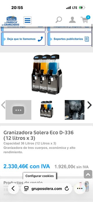 Granizadora Solera Eco D-336 (3 cubetas)
