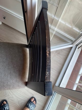 Sillas de comedor madera y tela.