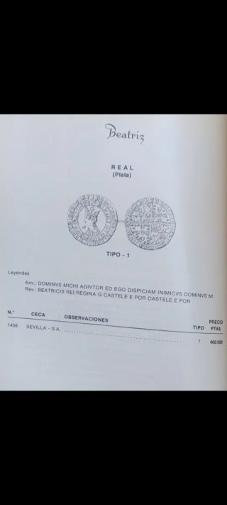 Real plata de Beatriz de Portugal.