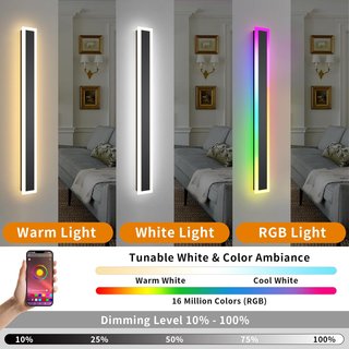 Juego 2 lámparas de pared colgante LED RGB 100cm