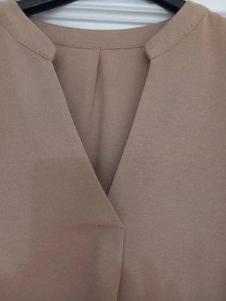 Vestido beige manga corta talla XL