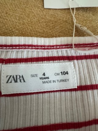 Body Zara Rayas Rojas y Blancas