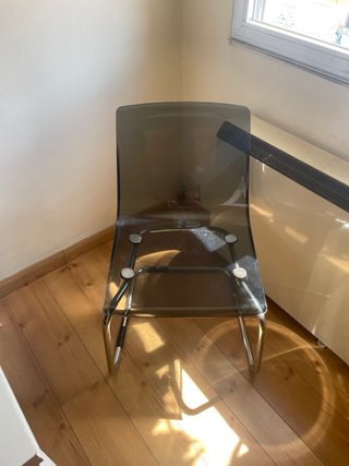 Silla Ikea Transparente Gris Metalizada