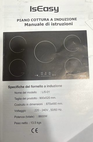 Placa Inducción IsEasy 5 Zonas 90cm 8600W