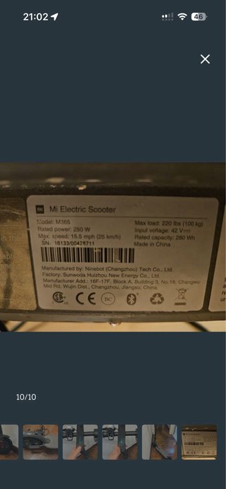 Patinete Eléctrico Xiaomi M365 250W