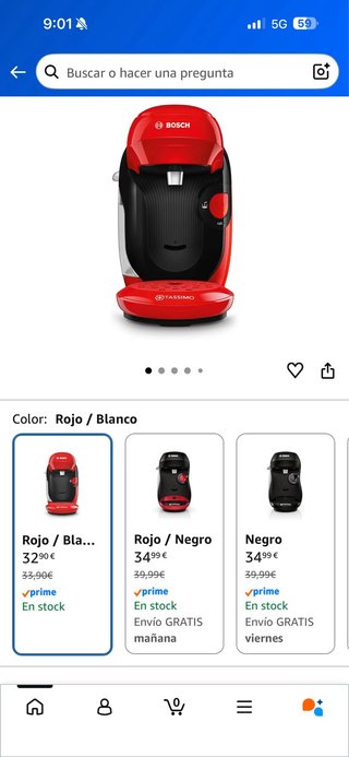 Cafetera bosch Dolce Gusto Roja y Negra
