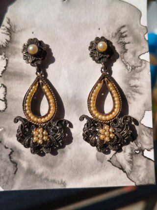 Orecchini vintage pendenti argento 925