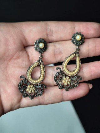 Orecchini vintage pendenti argento 925