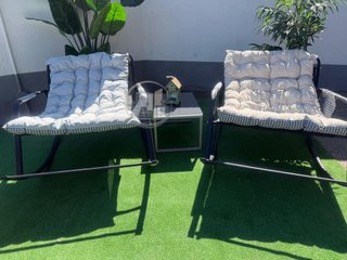 Nueva Silla Mecedora Tumbona Beige.