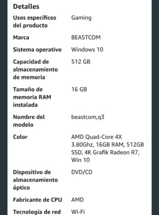 Ordenador sobremesa Beastcom Q3 Negro/Rojo