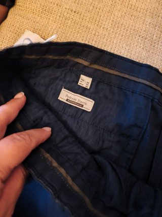 Pantalones cortos hombre azul y blanco