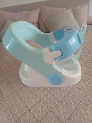Asiento Bañera Bebé Azul y Blanco