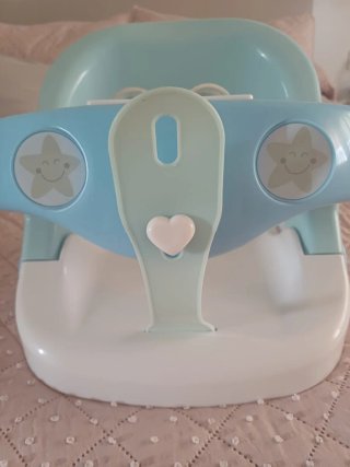 Asiento Bañera Bebé Azul y Blanco