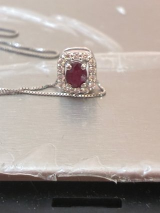 Collar Colgante oro 18k Ruby y Diamantes