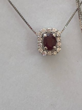 Collar Colgante oro 18k Ruby y Diamantes