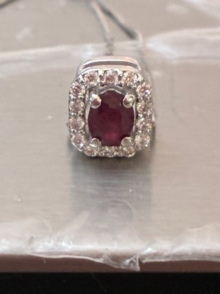Collar Colgante oro 18k Ruby y Diamantes