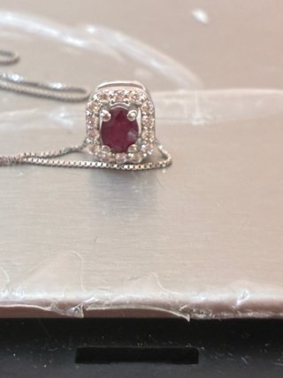 Collar Colgante oro 18k Ruby y Diamantes