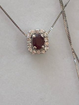 Collar Colgante oro 18k Ruby y Diamantes