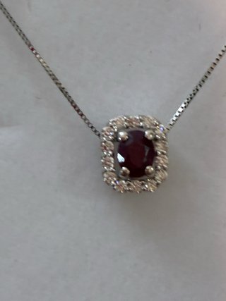 Collar Colgante oro 18k Ruby y Diamantes