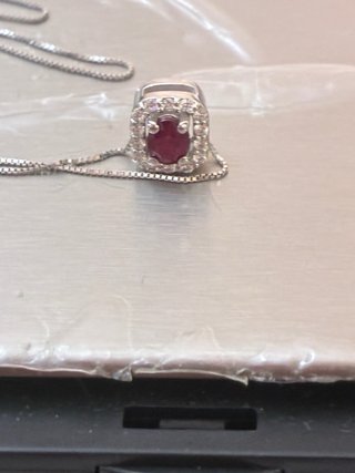 Collar Colgante oro 18k Ruby y Diamantes