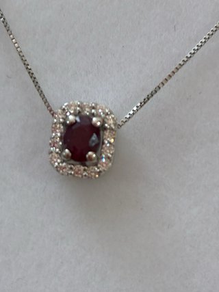 Collar Colgante oro 18k Ruby y Diamantes