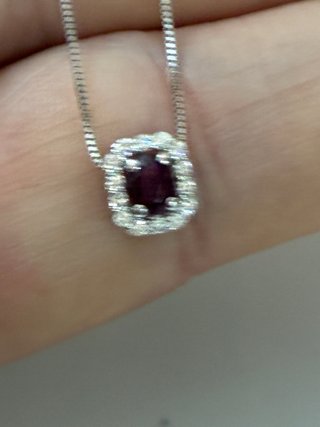Collar Colgante oro 18k Ruby y Diamantes