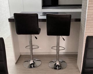 Juego de 2 Sillas Altas Cocina Negras