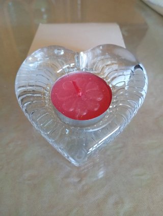Portavelas Corazón Cristal
