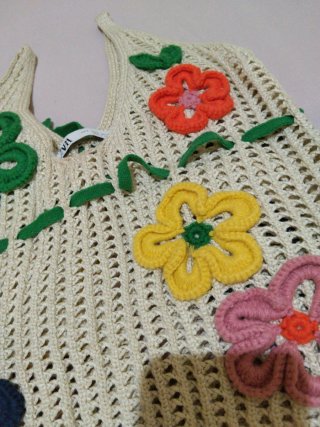 Top Crochet Flores Zara Talla Única