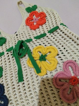 Top Crochet Flores Zara Talla Única