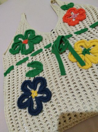 Top Crochet Flores Zara Talla Única