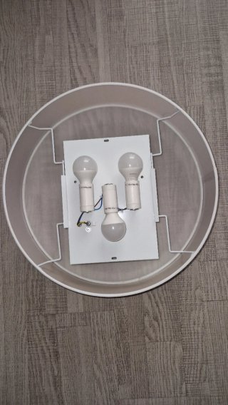 Lámpara de techo 40 cm tela blanca