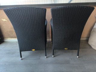 2 Sillas Rattan Sintético Negras