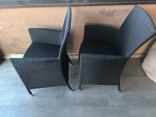 2 Sillas Rattan Sintético Negras