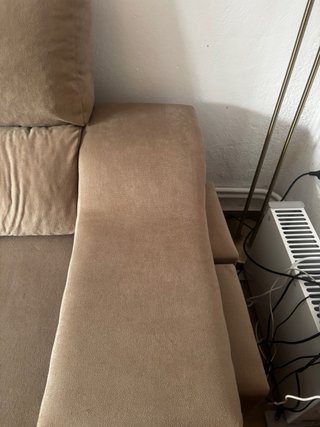 Sofá chaise longue beige tela