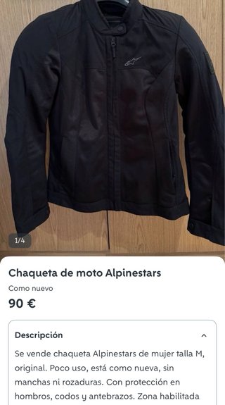 Chaqueta Moto Alpinestars Mujer Talla M