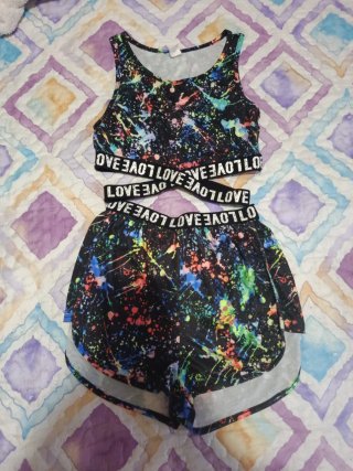 Conjunto Top y Short Shein Estampado