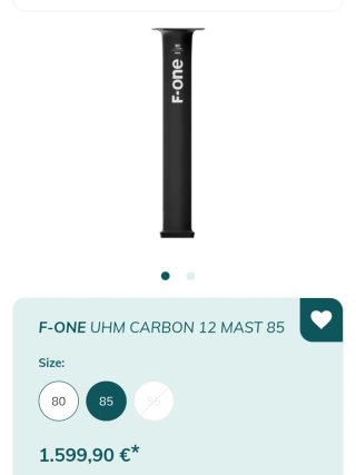 Mástil F-ONE UHM CARBON 12 85
